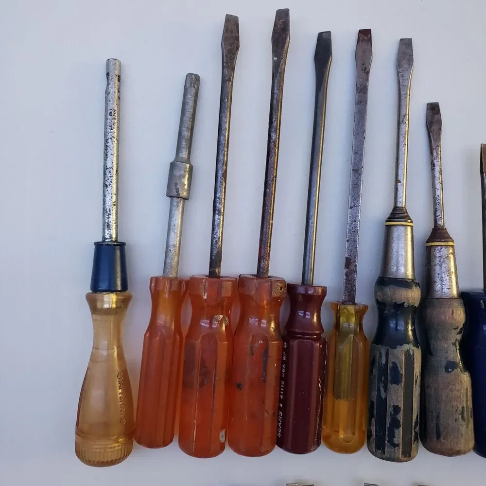 Vintage Lot of Flathead Screwdrivers Quick Edge Snap On TM 4E Craftsman Socket - Picture 9 of 16